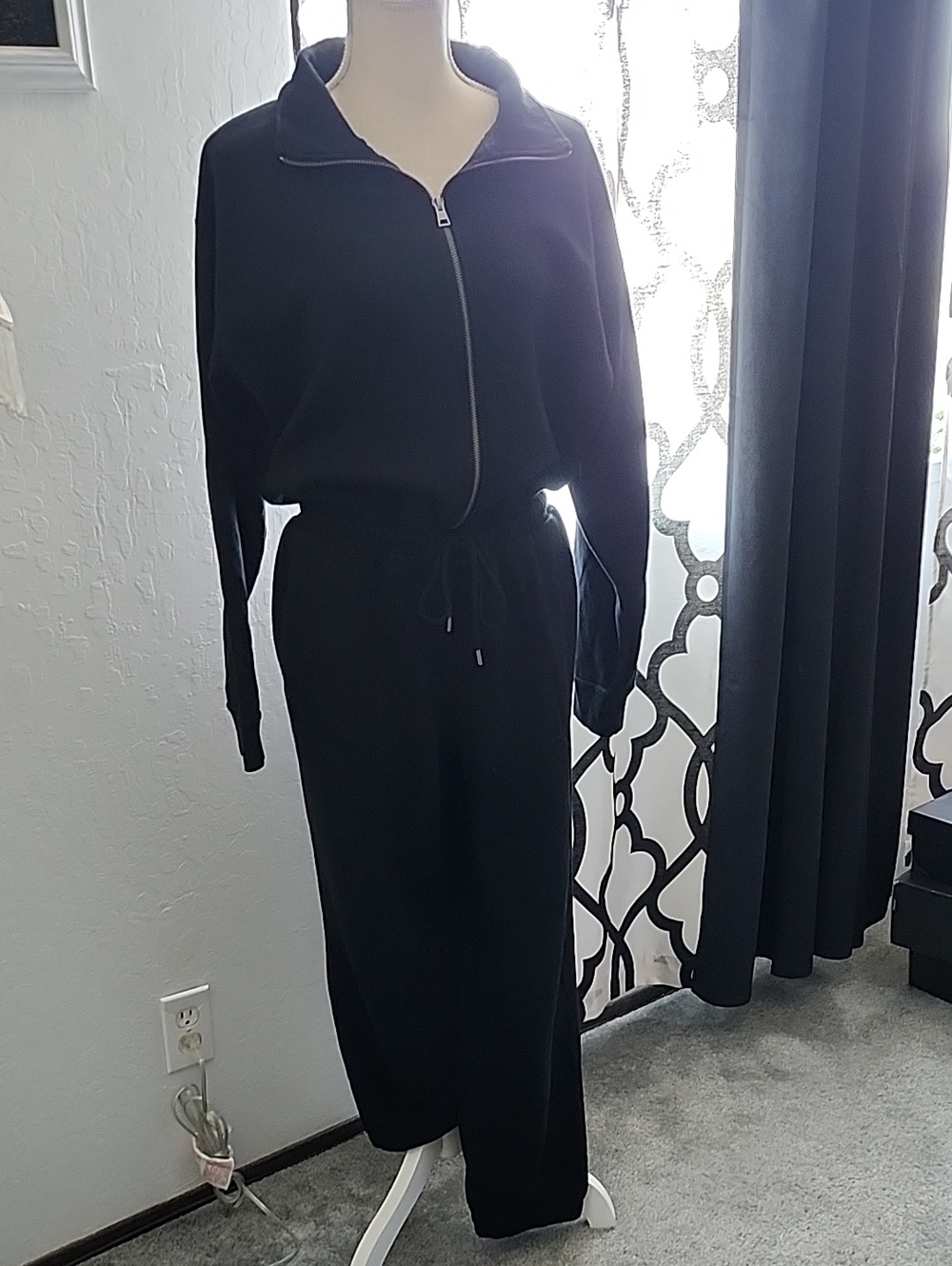 Black Zip Up Jumpsuit
